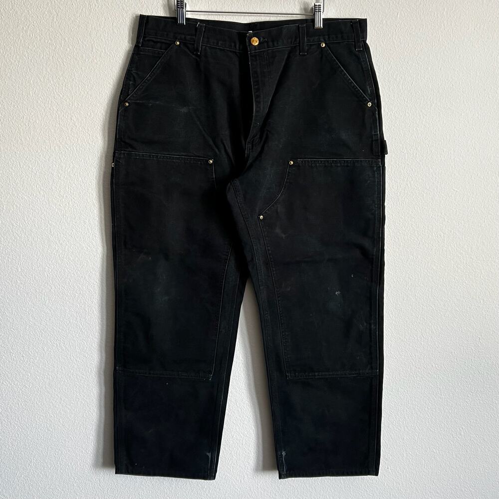 Carhartt B01 BLK black double knee work wear carpenter pants